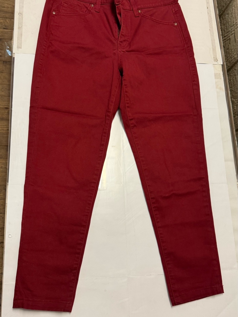 LuLaRoe Women’s Size 30 Burgundy Red Magic Waistband Skinny Denim Stretch Jeans